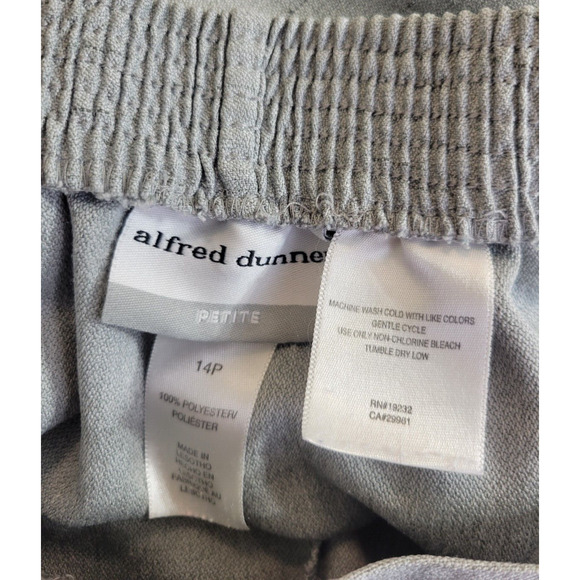 Alfred Dunner Gray Straight Leg High Rise Pull On Cropped Pants Women's Size 14P - Picture 3 of 8